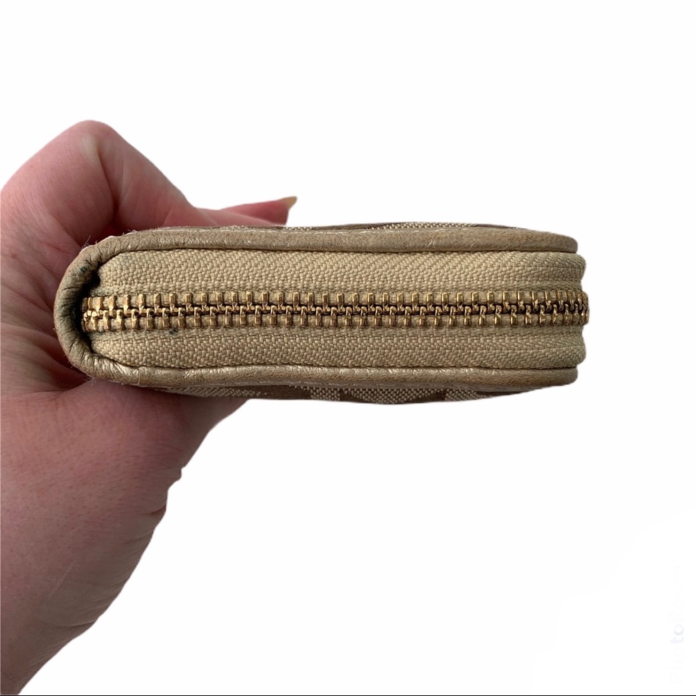 Michael Kors • Gold and Tan MK Wallet - Picture 4 of 16